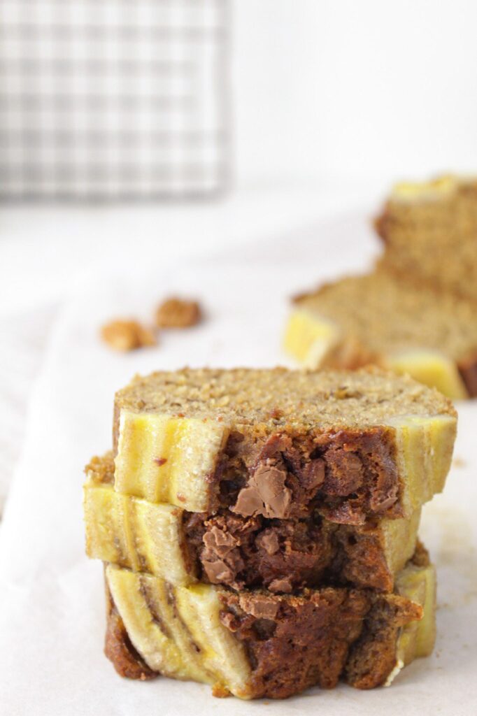 Bolo de banana, castanhas, canela e passas (banana bread) - 140g