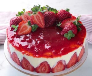 Receita le fraisier - torta de morango