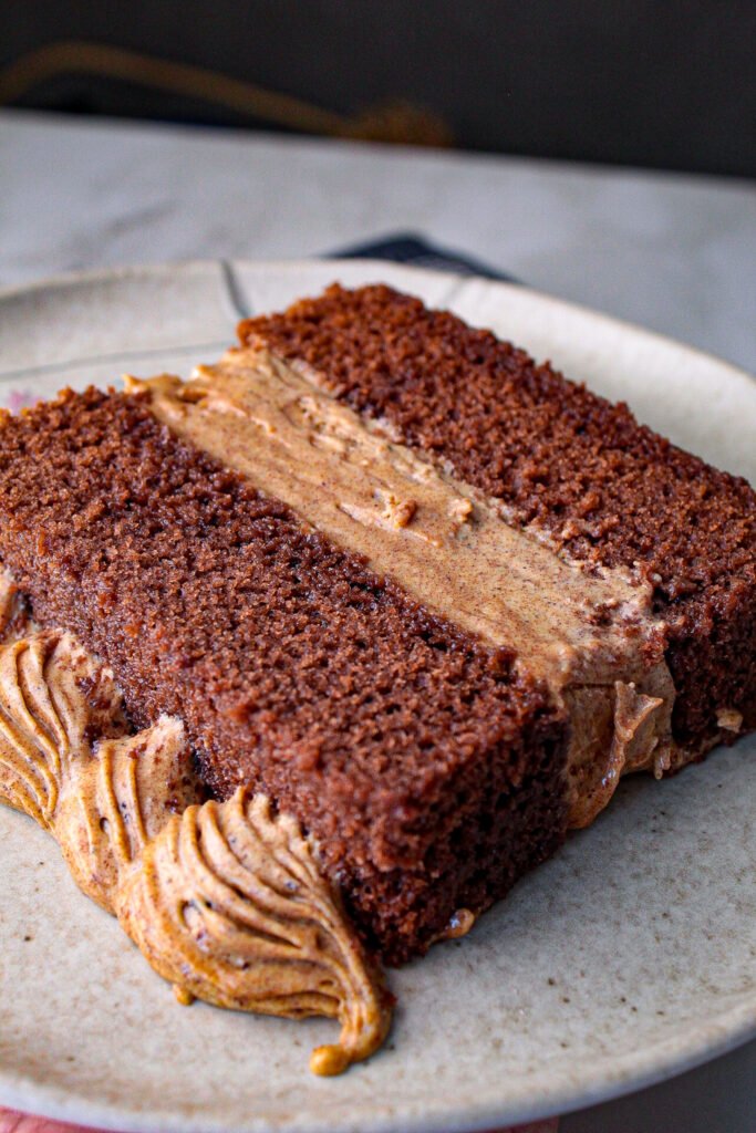 Receita de Slice cake de chocolate e leite em pó tostado