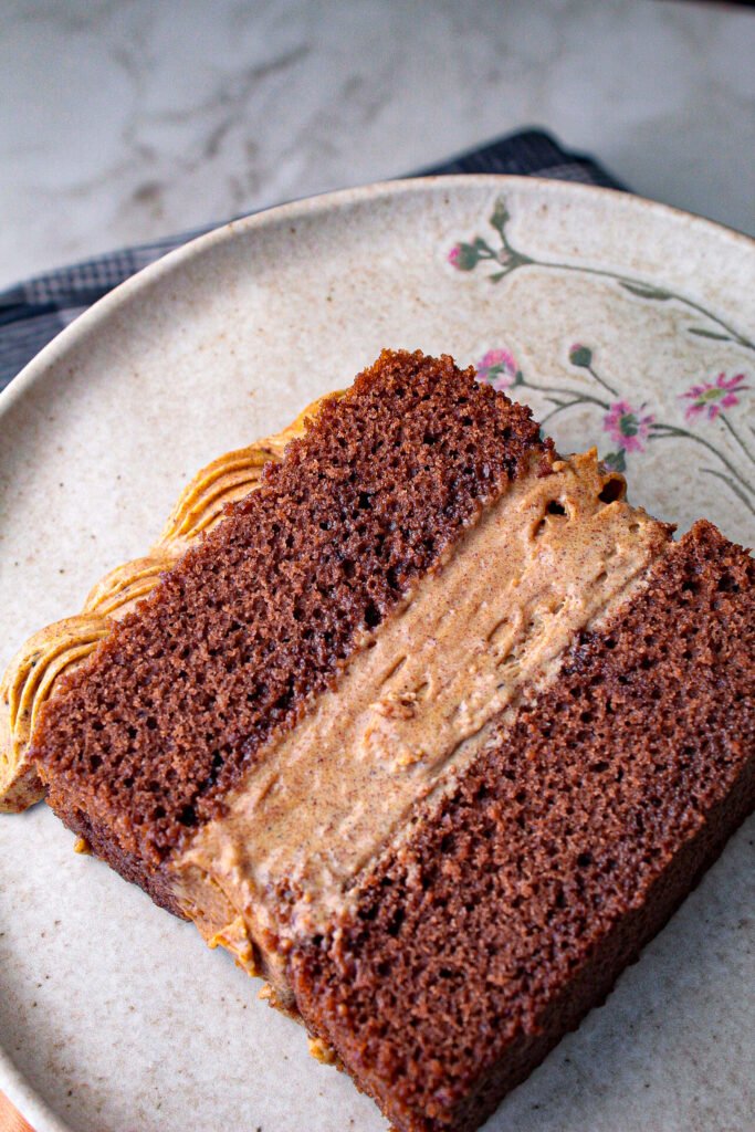 Receita de Slice cake de chocolate e leite em pó tostado