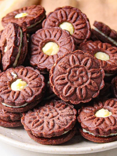 Receita de biscoitos de chocolate recheado